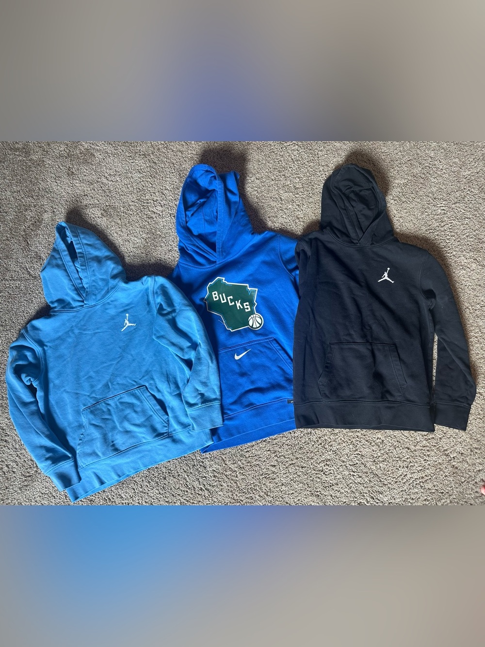 Lot of 3 youth Nike and Jordan hoodies